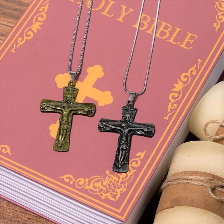 Free Today: Classic Style Trinity Cross Father & Son & Holy Spirit Pendant Necklace