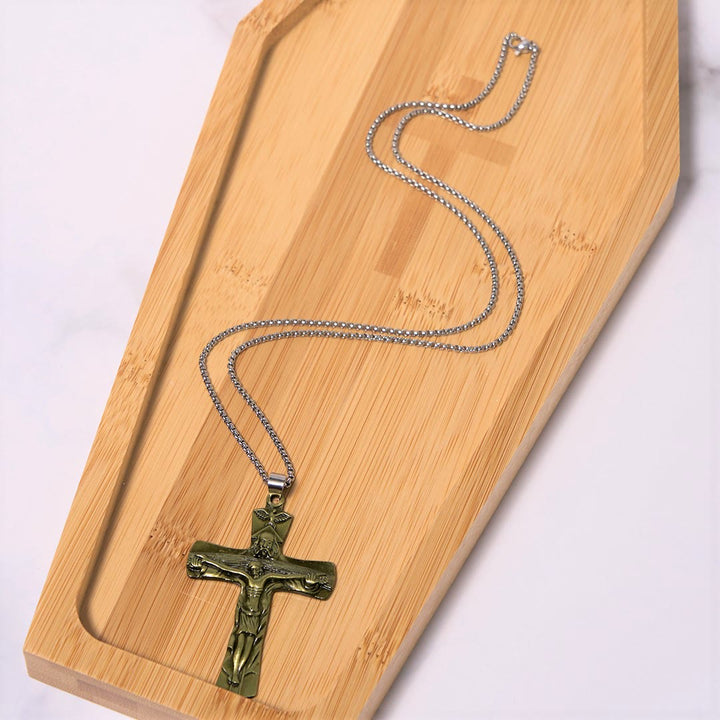 Christianartworkshop Classic Style Trinity Cross Father & Son & Holy Spirit Pendant Necklace