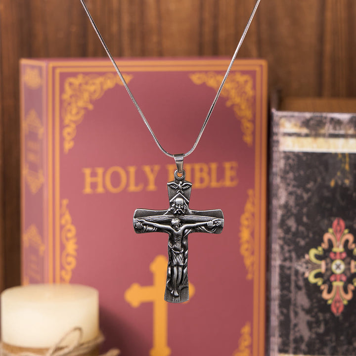 Free Today: Classic Style Trinity Cross Father & Son & Holy Spirit Pendant Necklace