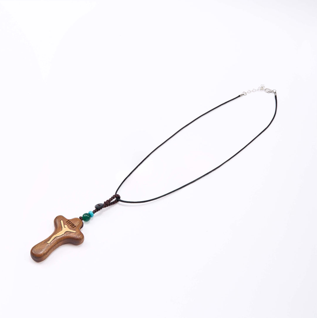 Free Today: Minimalist Style Sandalwood & Boxwood Jesus Cross Amulet Pendant Keychain/Necklace