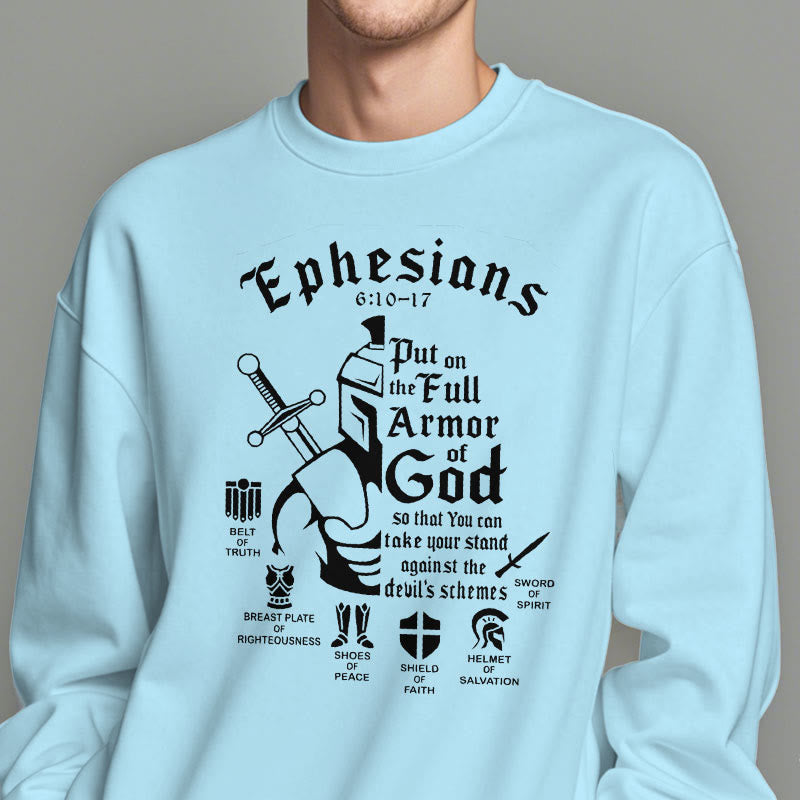 Christianartworkshop Quotation Style Full Armor of God Fleece Lined Polyester Sweatshirt - image 28