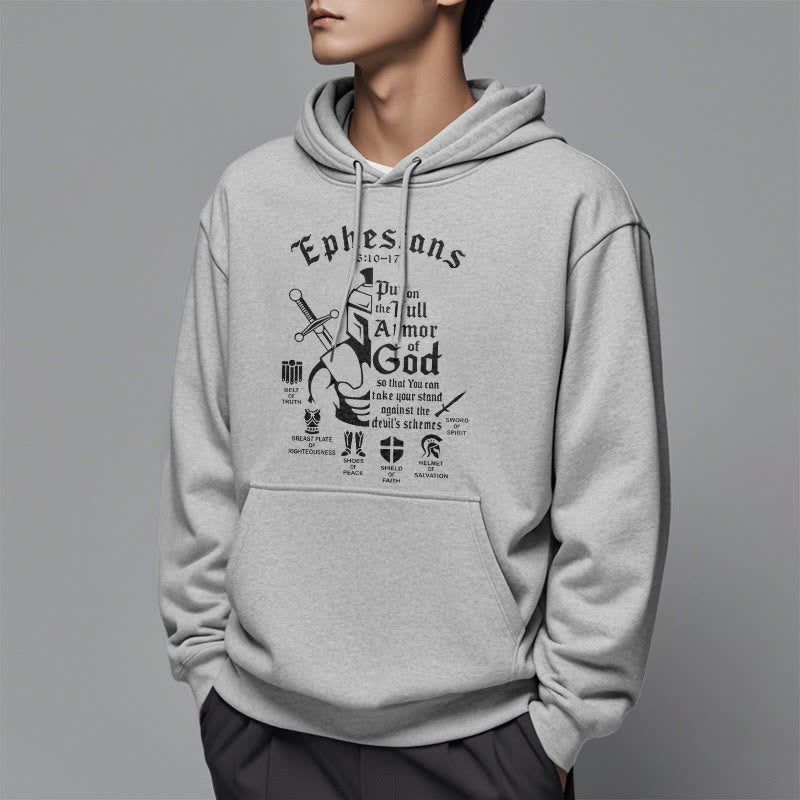 Christianartworkshop Quotation Style Full Armor of God Fleece Lined Polyester Hoodie - image 32