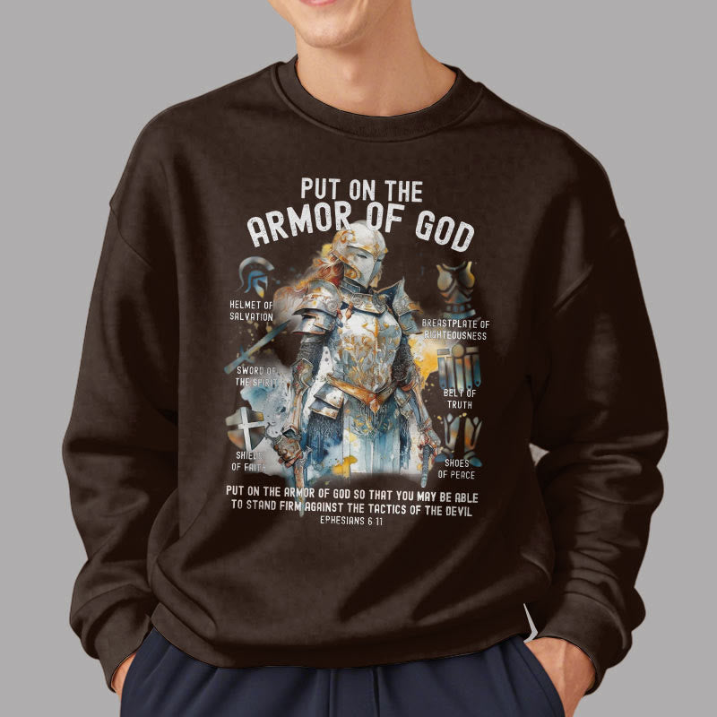 Christianartworkshop Colored Style Put On The Armor of God Fleece Lined Polyester Sweatshirt - image 18