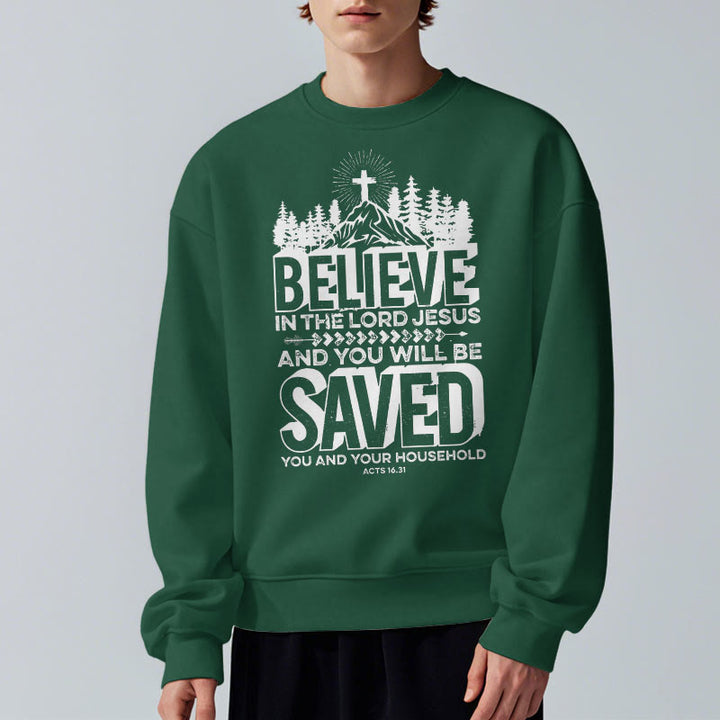 Christianartworkshop Modern Style Believe In The Jesus Lord Fleece Lined Polyester Sweatshirt - image 19
