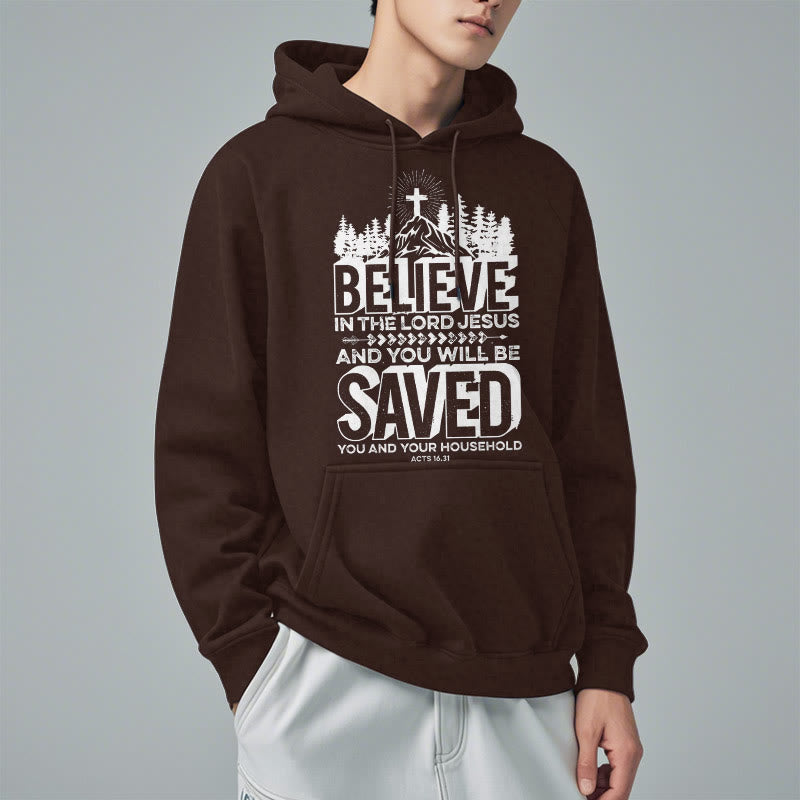 Christianartworkshop Modern Style Believe In The Jesus Lord Fleece Lined Polyester Hoodie