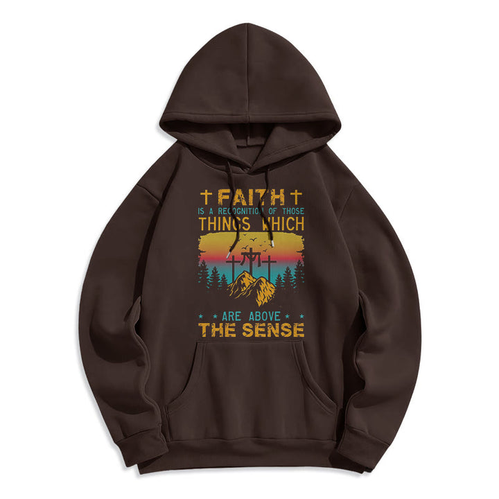 Christianartworkshop Colored Style Faith Is A Recognition Fleece Lined Polyester Hoodie