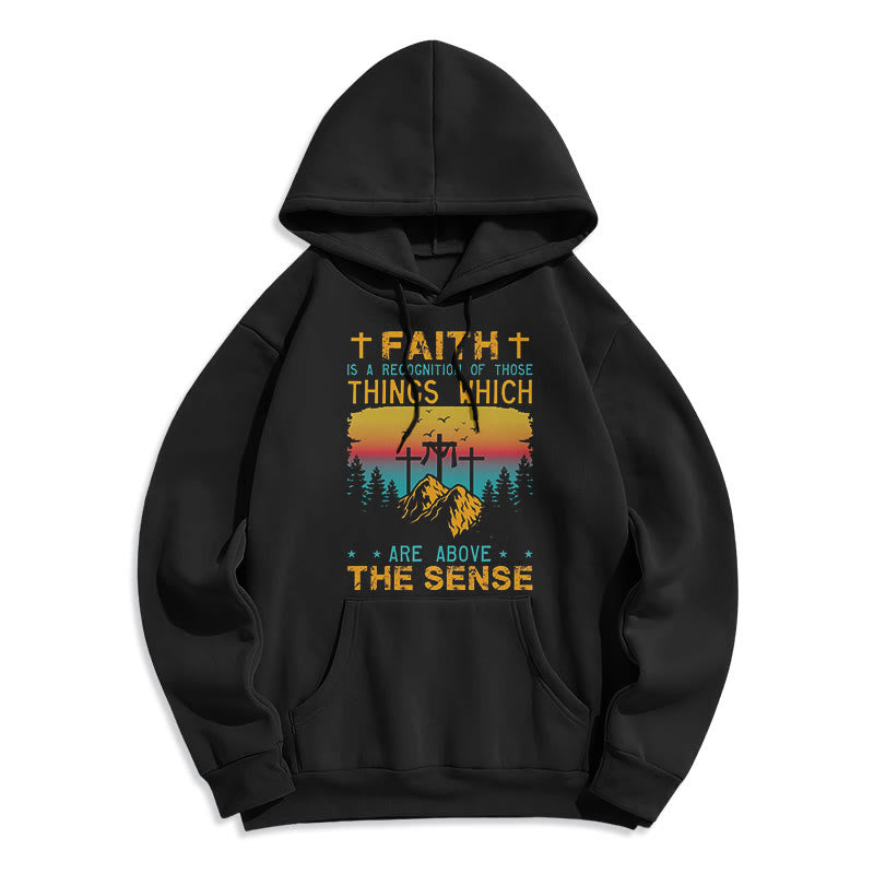 Christianartworkshop Colored Style Faith Is A Recognition Fleece Lined Polyester Hoodie