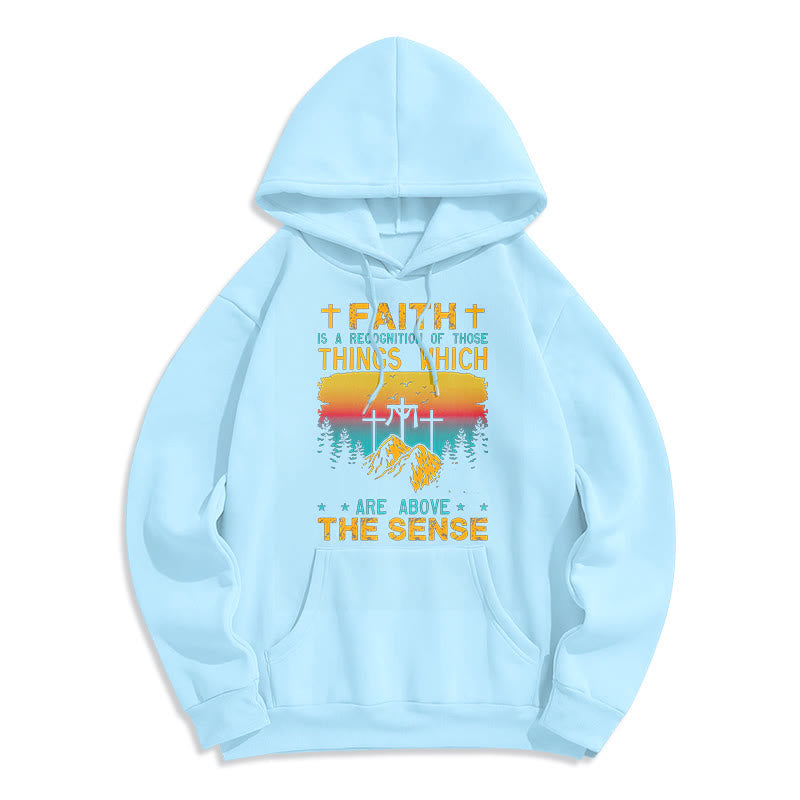 Christianartworkshop Colored Style Faith Is A Recognition Fleece Lined Polyester Hoodie