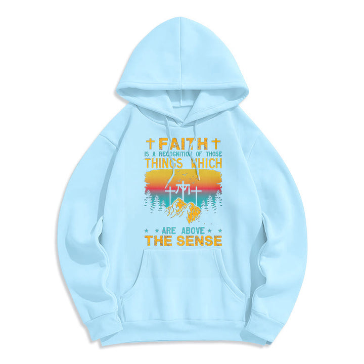 Christianartworkshop Colored Style Faith Is A Recognition Fleece Lined Polyester Hoodie