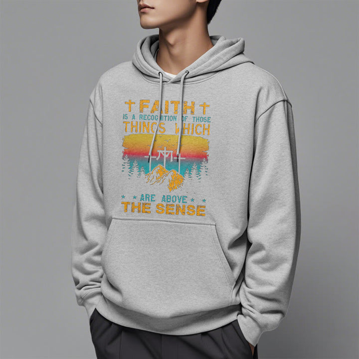 Christianartworkshop Colored Style Faith Is A Recognition Fleece Lined Polyester Hoodie