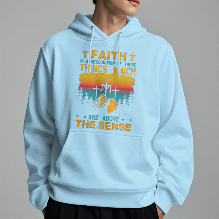 Christianartworkshop Colored Style Faith Is A Recognition Fleece Lined Polyester Hoodie