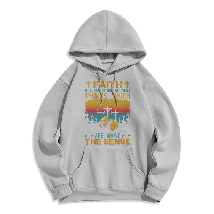 Christianartworkshop Colored Style Faith Is A Recognition Fleece Lined Polyester Hoodie