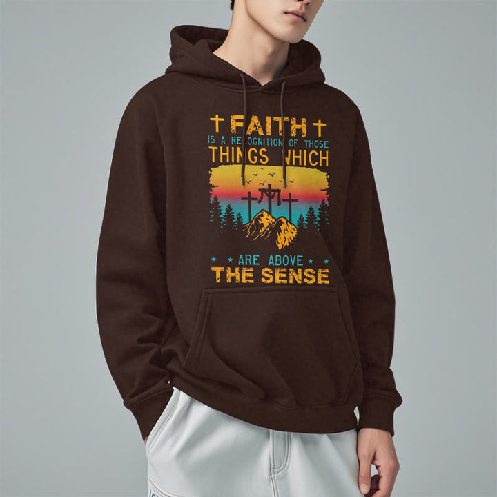 Christianartworkshop Colored Style Faith Is A Recognition Fleece Lined Polyester Hoodie