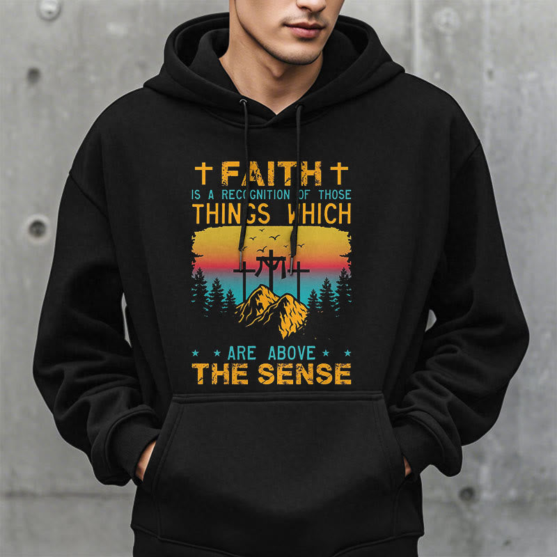 Christianartworkshop Colored Style Faith Is A Recognition Fleece Lined Polyester Hoodie