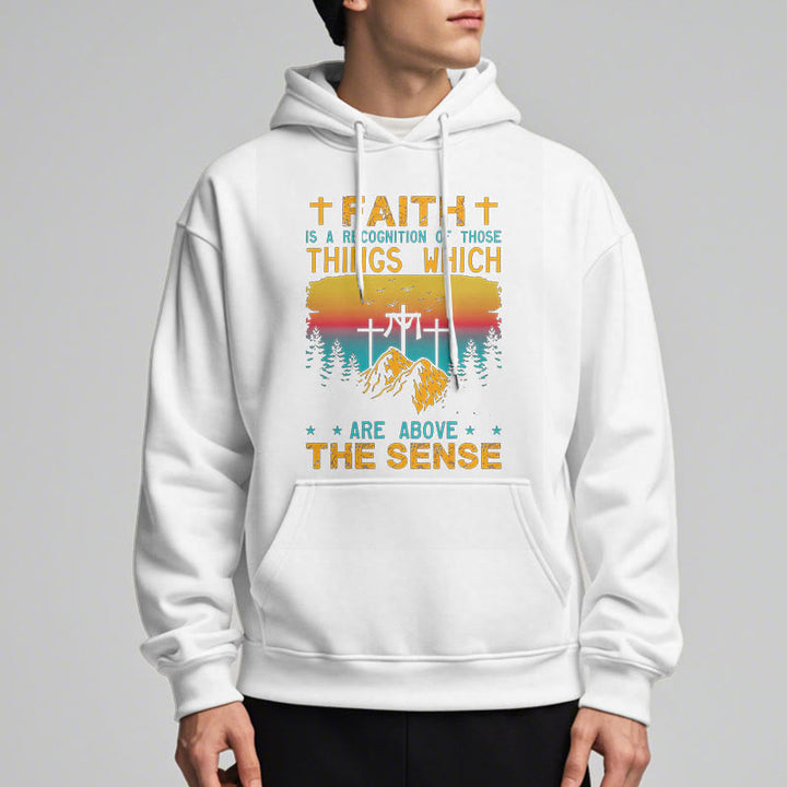 Christianartworkshop Colored Style Faith Is A Recognition Fleece Lined Polyester Hoodie