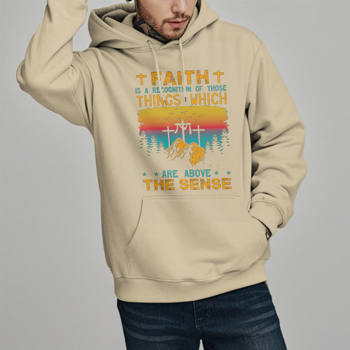 Christianartworkshop Colored Style Faith Is A Recognition Fleece Lined Polyester Hoodie