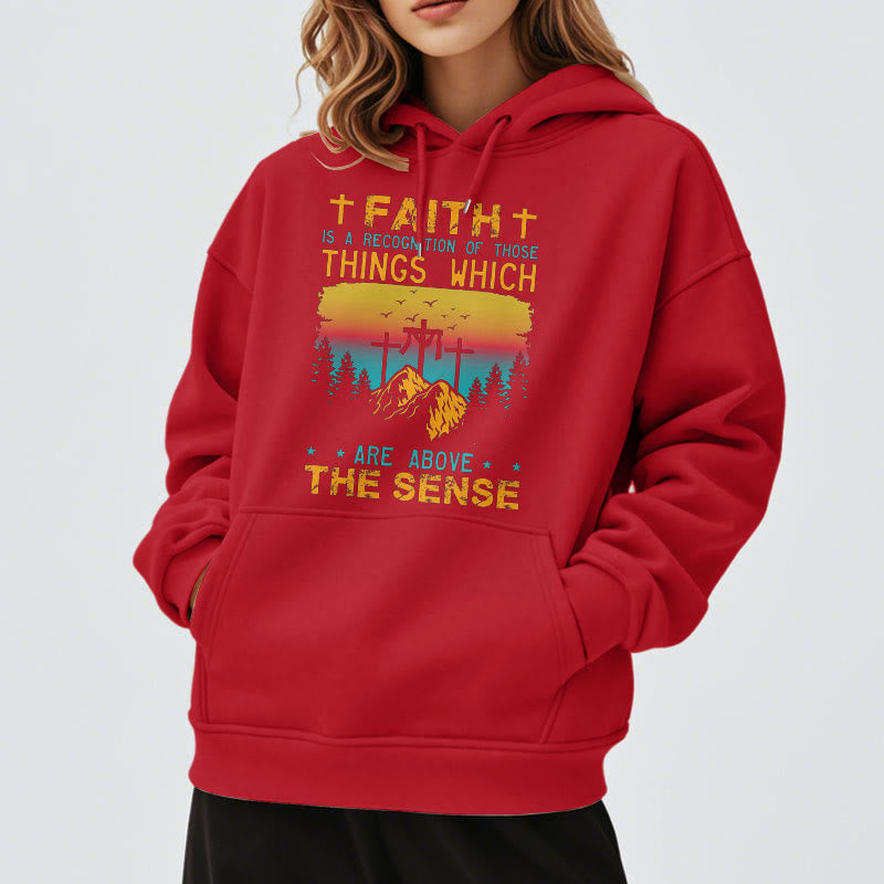 Christianartworkshop Colored Style Faith Is A Recognition Fleece Lined Polyester Hoodie