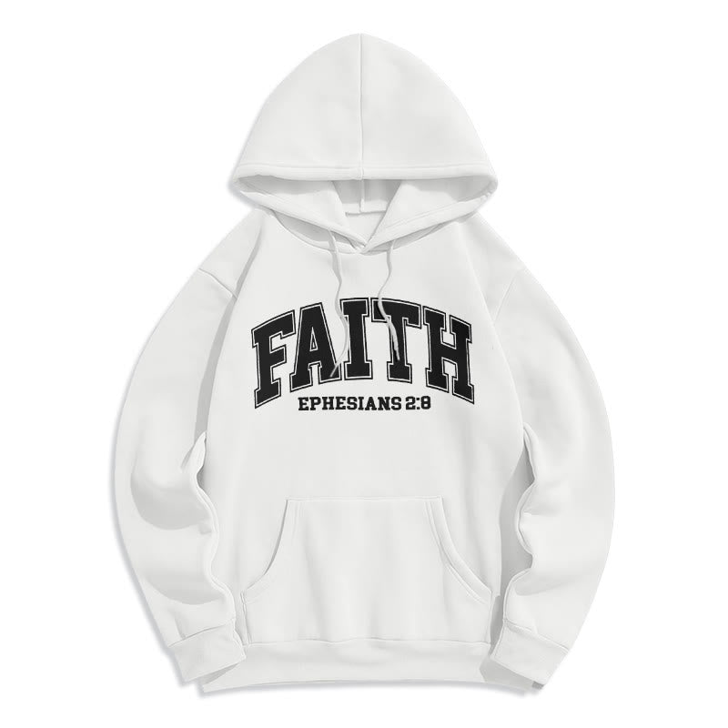 Christianartworkshop Modern Style Faith Ephesians 2 : 8 Fleece Lined Polyester Hoodie