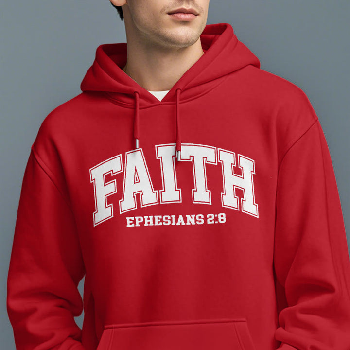 Christianartworkshop Modern Style Faith Ephesians 2 : 8 Fleece Lined Polyester Hoodie