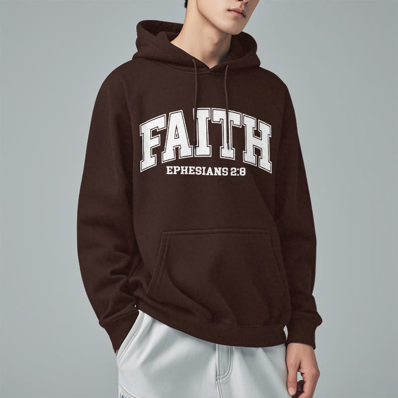 Christianartworkshop Modern Style Faith Ephesians 2 : 8 Fleece Lined Polyester Hoodie