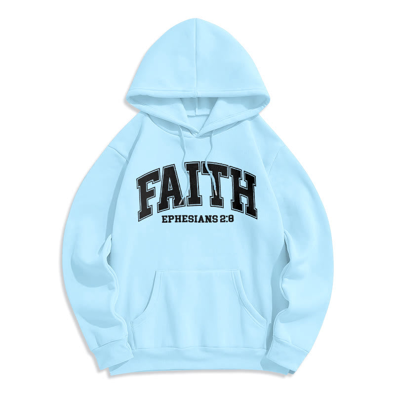 Christianartworkshop Modern Style Faith Ephesians 2 : 8 Fleece Lined Polyester Hoodie