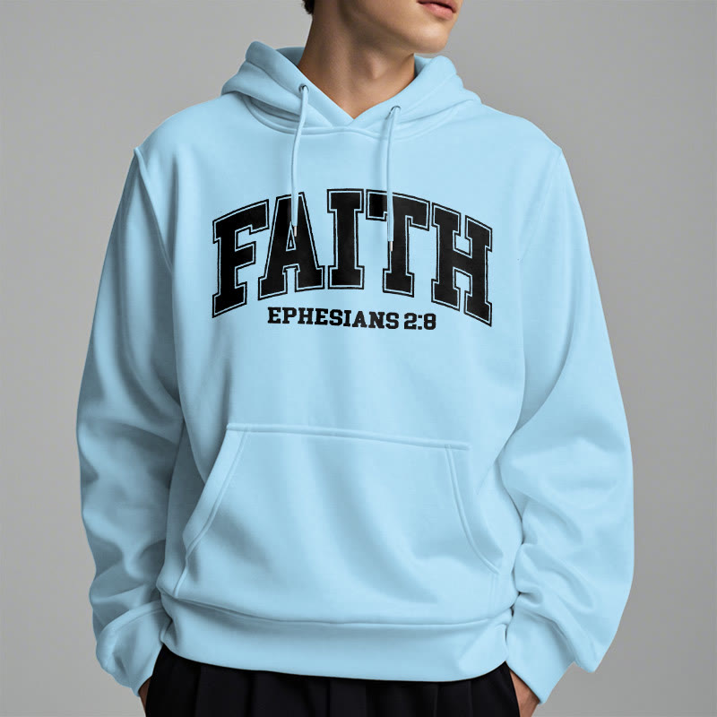 Christianartworkshop Modern Style Faith Ephesians 2 : 8 Fleece Lined Polyester Hoodie