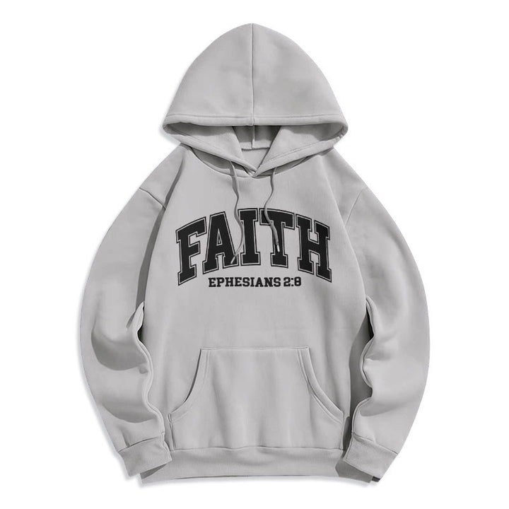 Christianartworkshop Modern Style Faith Ephesians 2 : 8 Fleece Lined Polyester Hoodie