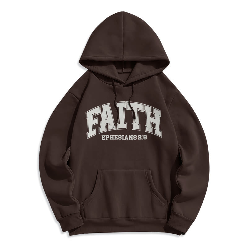 Christianartworkshop Modern Style Faith Ephesians 2 : 8 Fleece Lined Polyester Hoodie