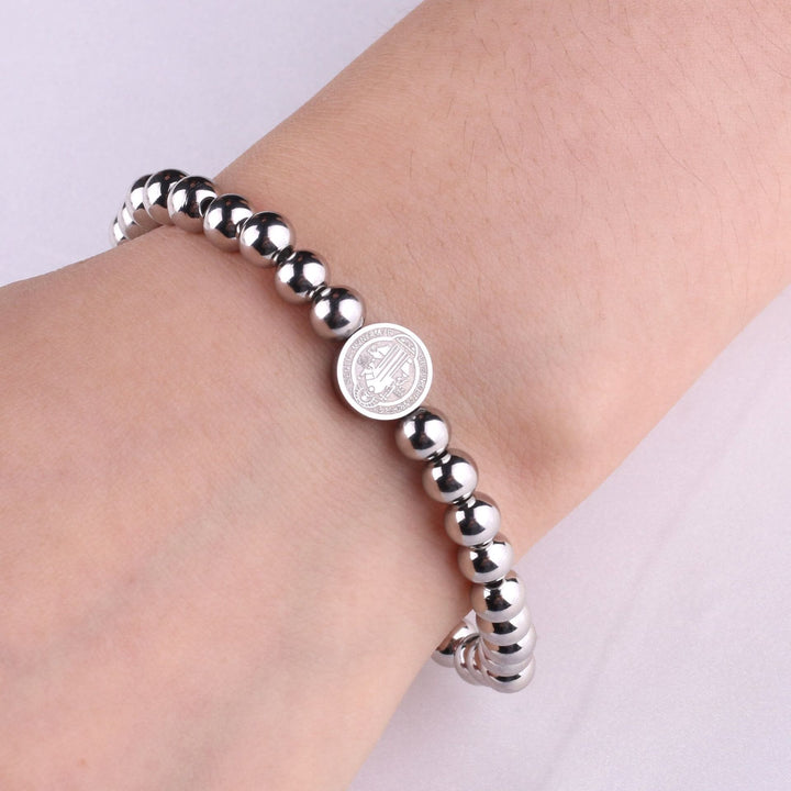 Discount Today: St. Benedict Divine Protection Spiritual Grace Stainless Steel Bracelet