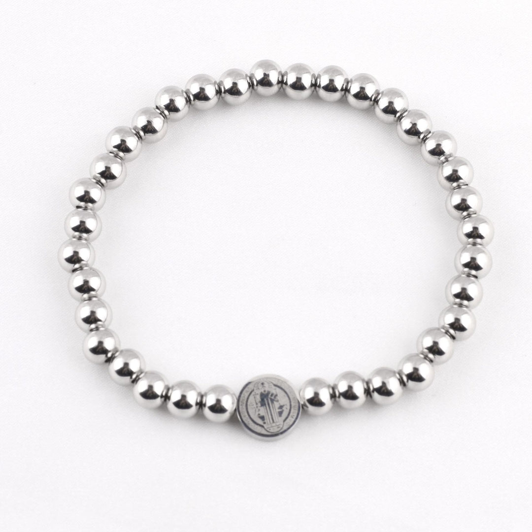 Discount Today: St. Benedict Divine Protection Spiritual Grace Stainless Steel Bracelet