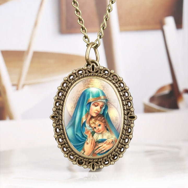 Discount Today: Our Lady Heavenly Grace Locket Watch Pendant Necklace