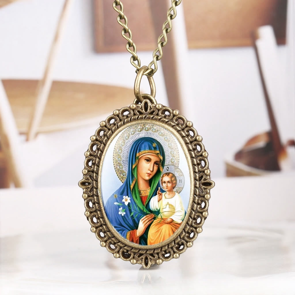 Discount Today: Our Lady Heavenly Grace Locket Watch Pendant Necklace