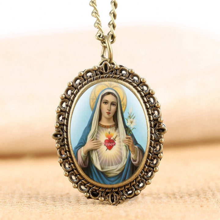 Discount Today: Our Lady Heavenly Grace Locket Watch Pendant Necklace