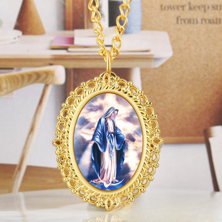 Discount Today: Our Lady Heavenly Grace Locket Watch Pendant Necklace