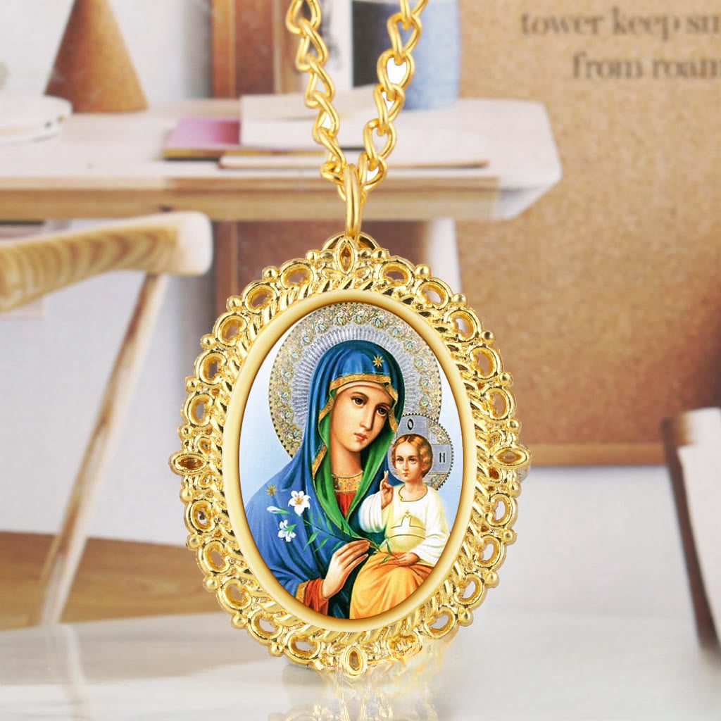 Discount Today: Our Lady Heavenly Grace Locket Watch Pendant Necklace