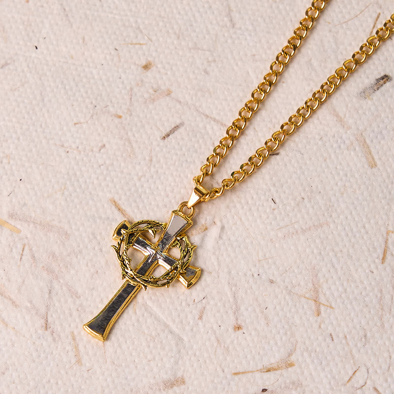 FREE Today: Cross Pendant Necklace with Crown of Thorns & Philippians 4:13