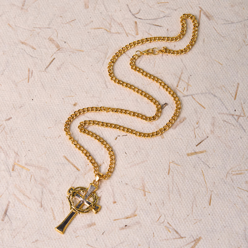 FREE Today: Cross Pendant Necklace with Crown of Thorns & Philippians 4:13