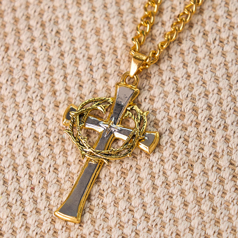 FREE Today: Cross Pendant Necklace with Crown of Thorns & Philippians 4:13