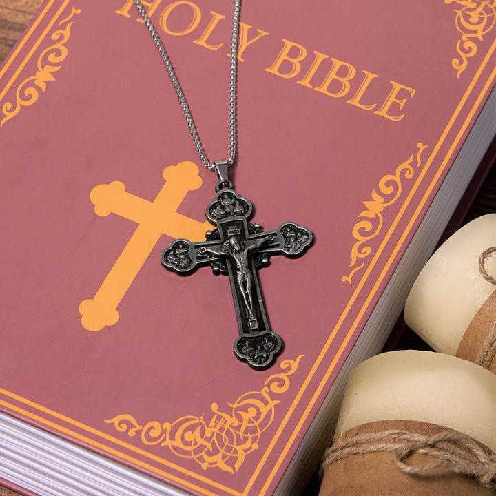 FREE Today: Classic Style Multicolor Craft Alloy Crucifix Faith Pendant Necklace