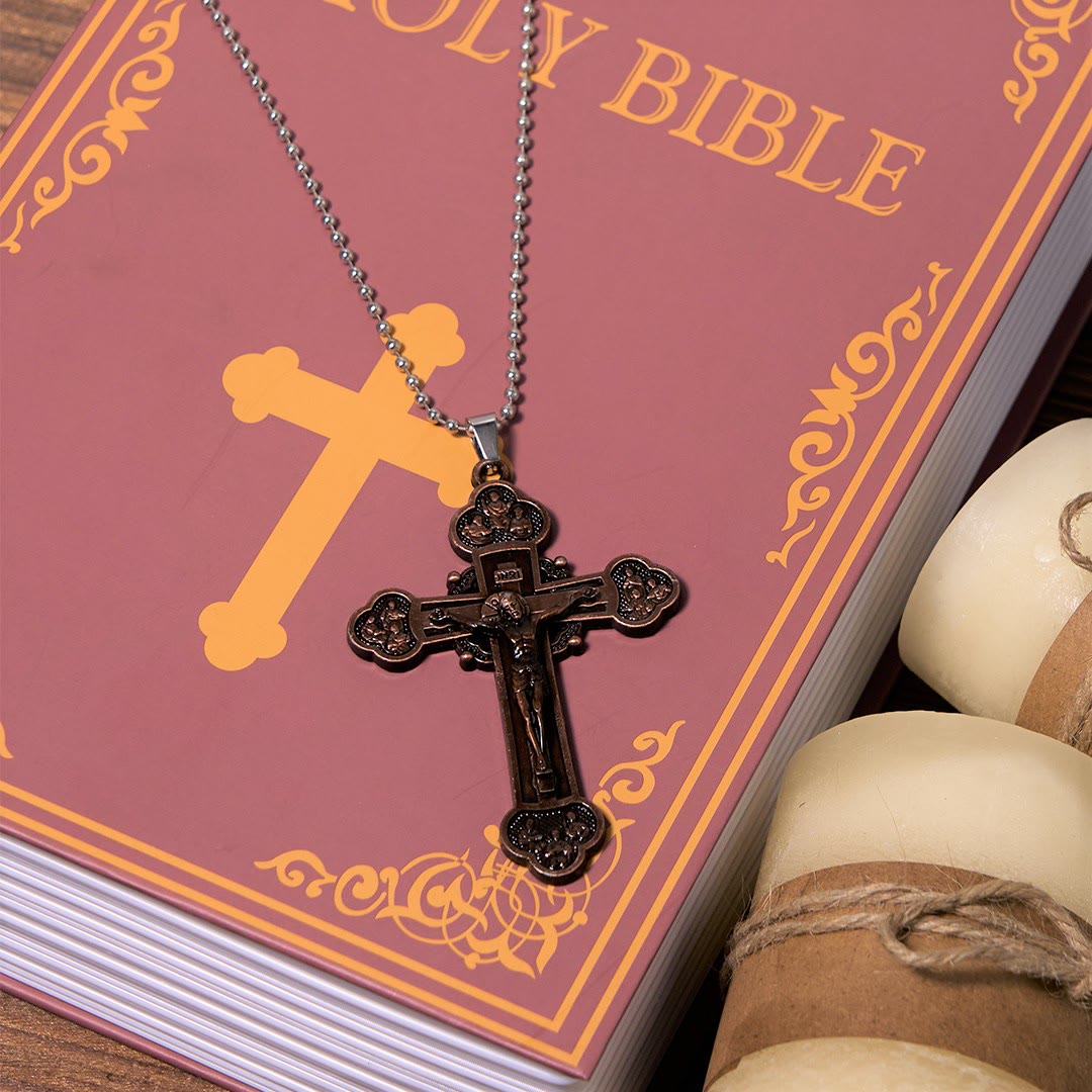 FREE Today: Classic Style Multicolor Craft Alloy Crucifix Faith Pendant Necklace