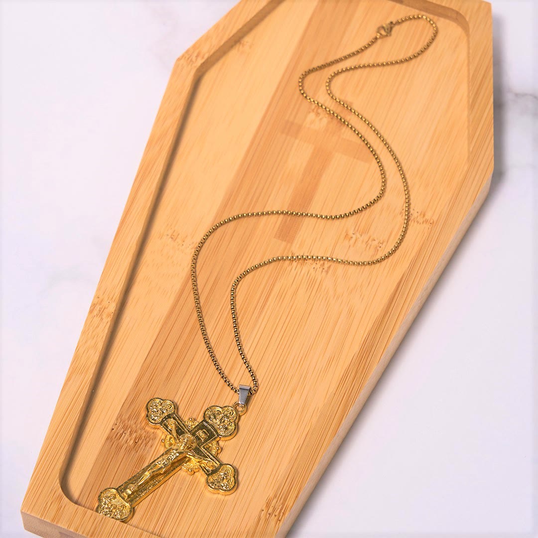 FREE Today: Classic Style Multicolor Craft Alloy Crucifix Faith Pendant Necklace