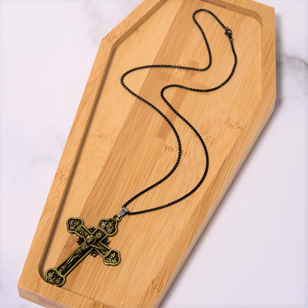 FREE Today: Classic Style Multicolor Craft Alloy Crucifix Faith Pendant Necklace