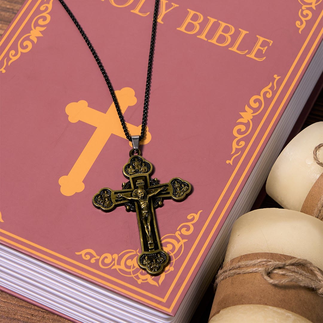 FREE Today: Classic Style Multicolor Craft Alloy Crucifix Faith Pendant Necklace