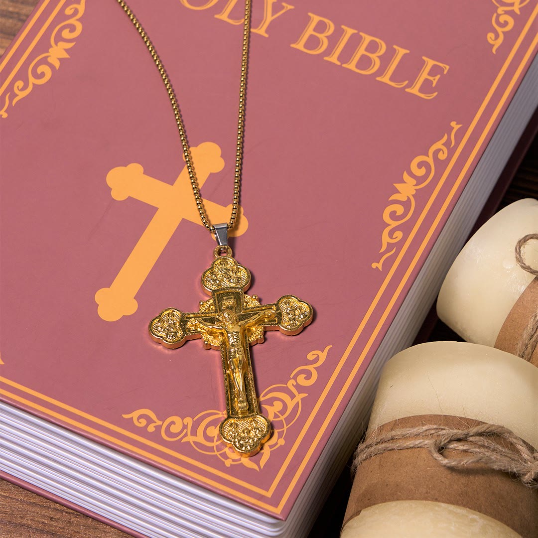 FREE Today: Classic Style Multicolor Craft Alloy Crucifix Faith Pendant Necklace