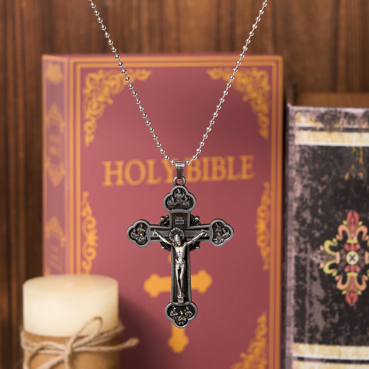 FREE Today: Classic Style Multicolor Craft Alloy Crucifix Faith Pendant Necklace