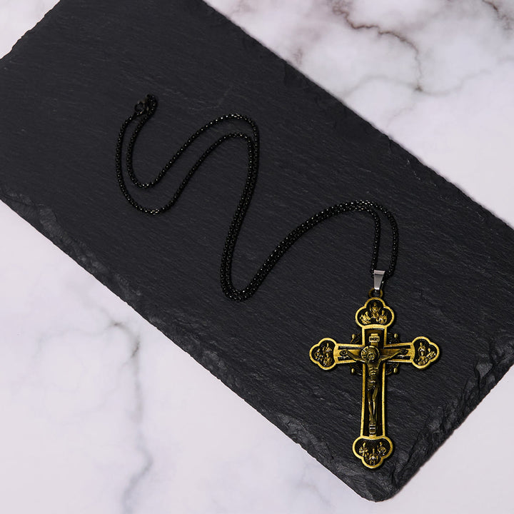 FREE Today: Classic Style Multicolor Craft Alloy Crucifix Faith Pendant Necklace