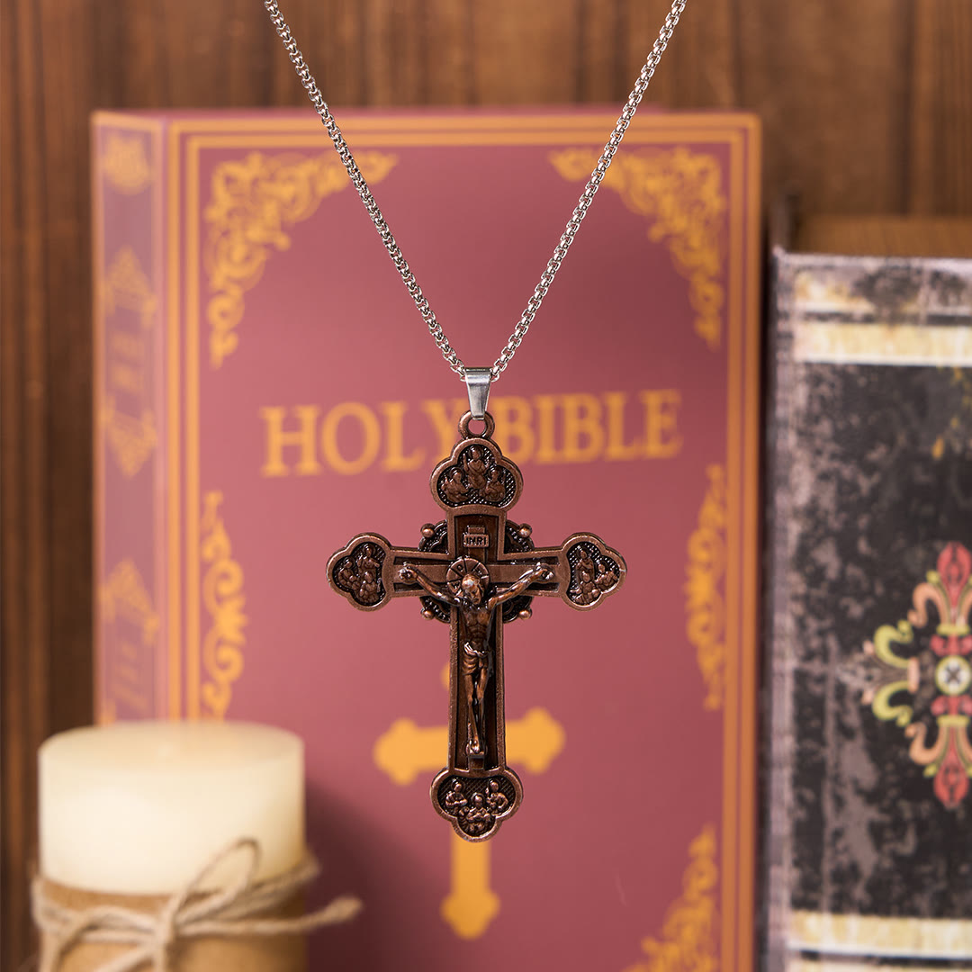 FREE Today: Classic Style Multicolor Craft Alloy Crucifix Faith Pendant Necklace