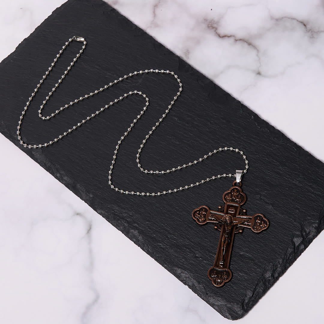 FREE Today: Classic Style Multicolor Craft Alloy Crucifix Faith Pendant Necklace