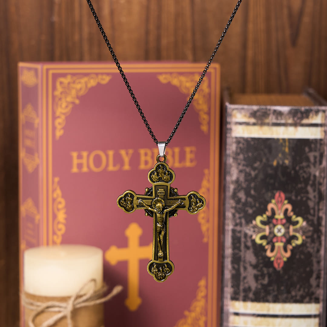 FREE Today: Classic Style Multicolor Craft Alloy Crucifix Faith Pendant Necklace