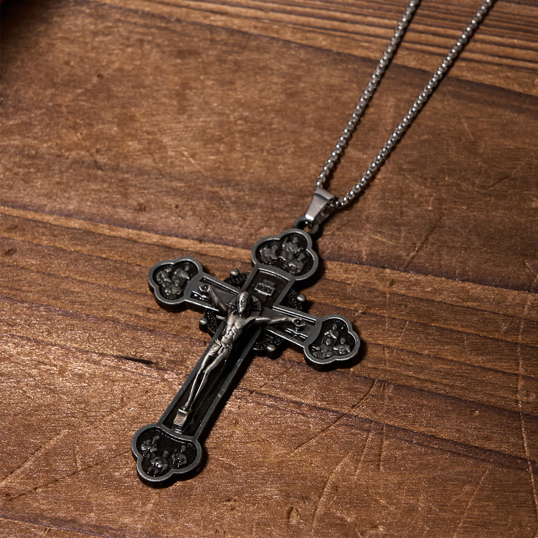 FREE Today: Classic Style Multicolor Craft Alloy Crucifix Faith Pendant Necklace